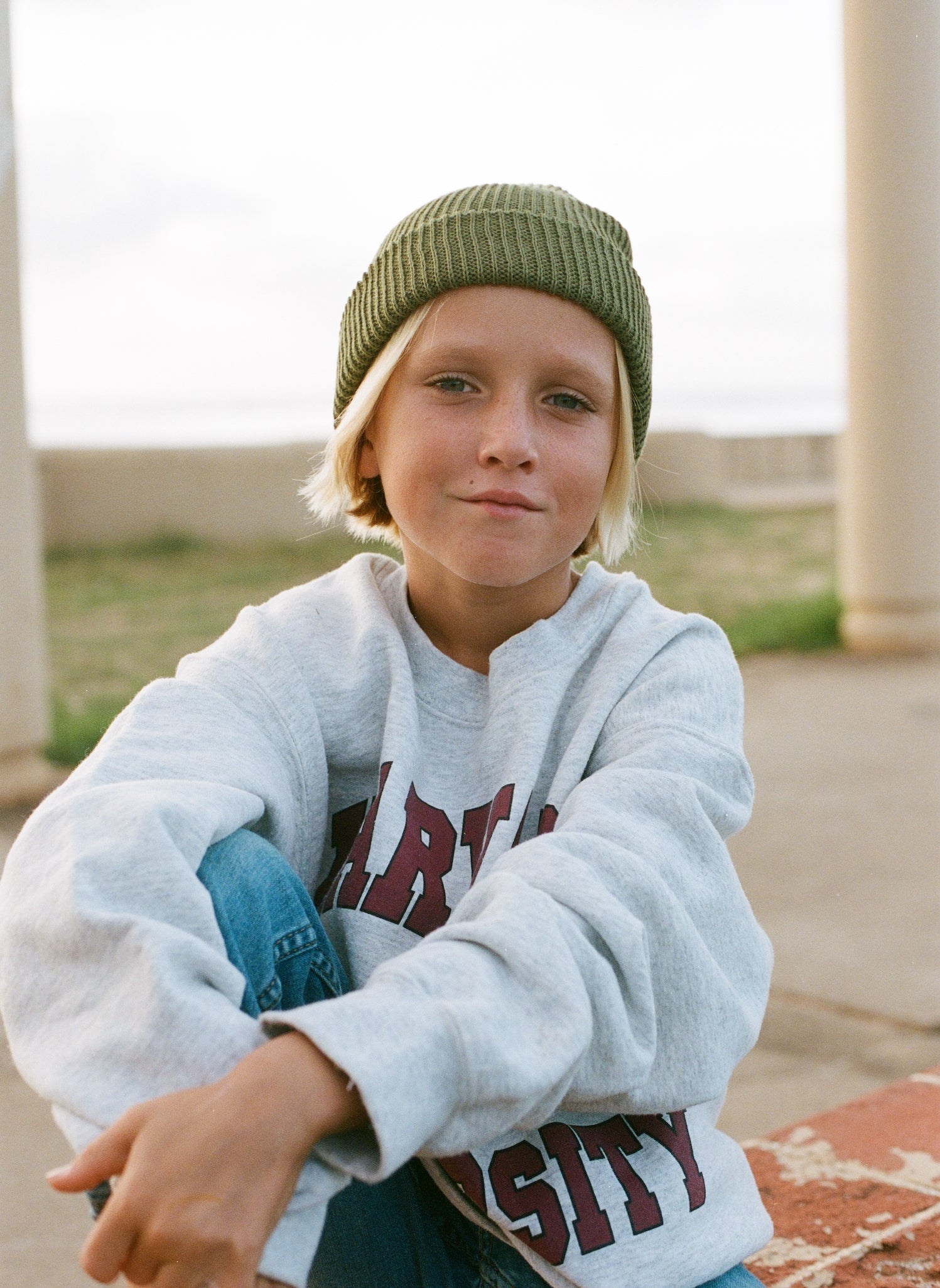 Kids Hemp Blend Slacker Knit Ribbed Beanie Soft Warm