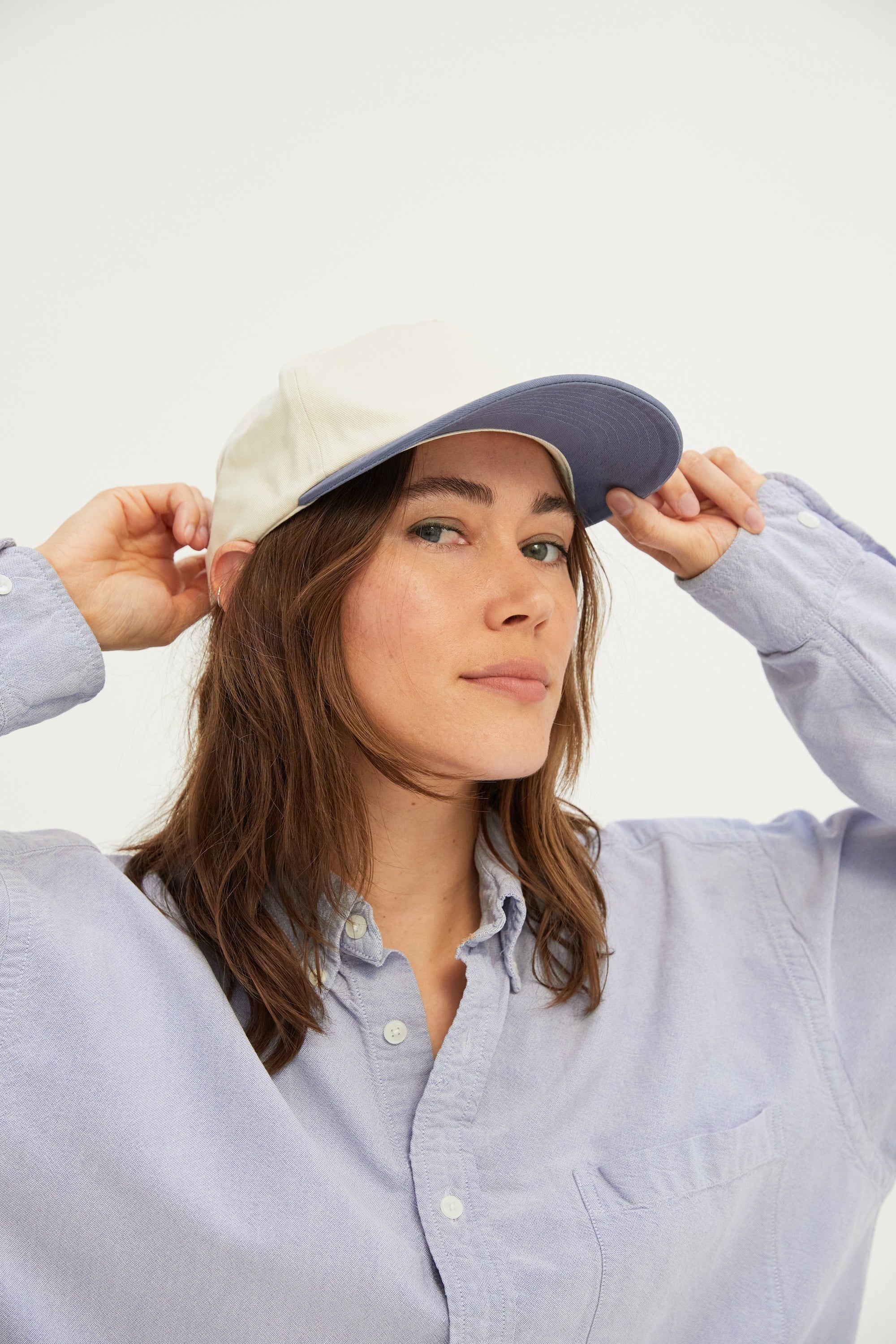 Two-Tone Brushed Cotton Workhorse Snapback Hat with Mesh Liner