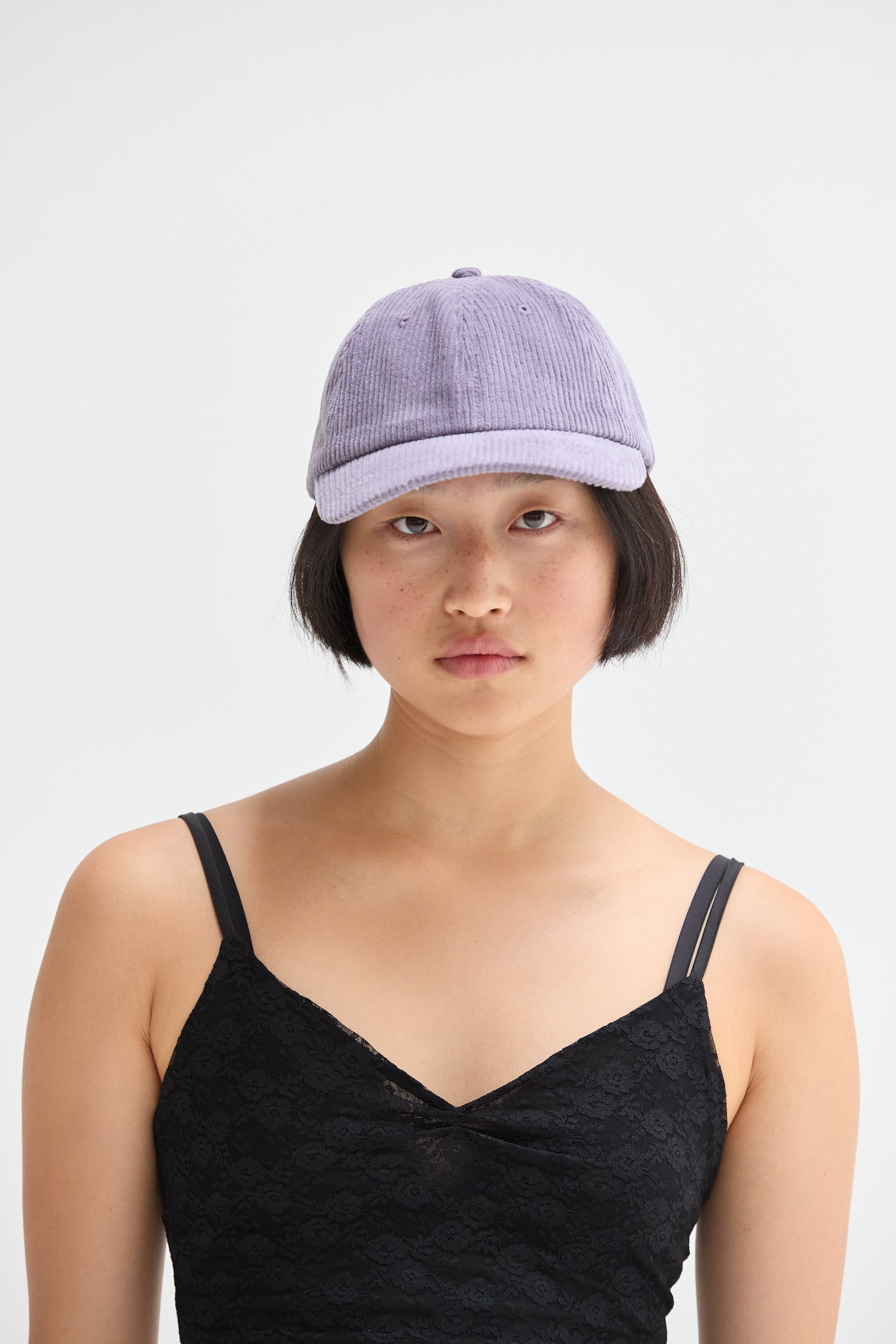 Corduroy Unstructured Dad Hat with Curved Brim and Brass Clasp