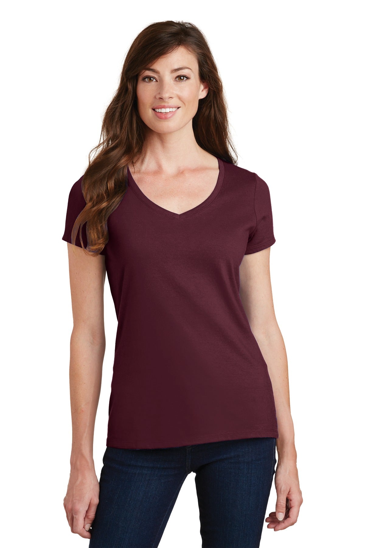 https://images.shirtspace.com/fullsize/bOU8Wzr1JiVgjpu7CD8oLg%3D%3D/75246/10171-port-company-lpc450v-ladies-fan-favorite-v-neck-tee-front-athletic-maroon.jpg