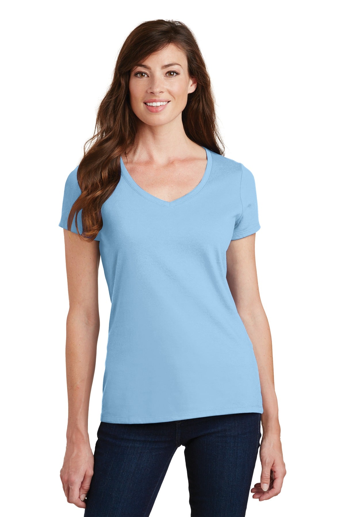 https://images.shirtspace.com/fullsize/Ul%2FGR1TiHZjWPqOM0nlJBg%3D%3D/75240/10171-port-company-lpc450v-ladies-fan-favorite-v-neck-tee-front-light-blue.jpg