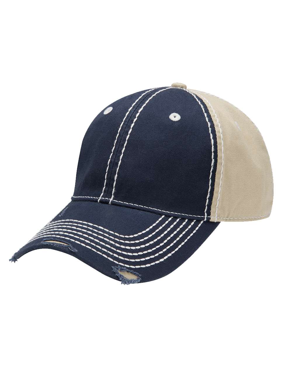 Adams Rambler Unstructured Six-Panel Cotton Twill Distressed Visor Cap