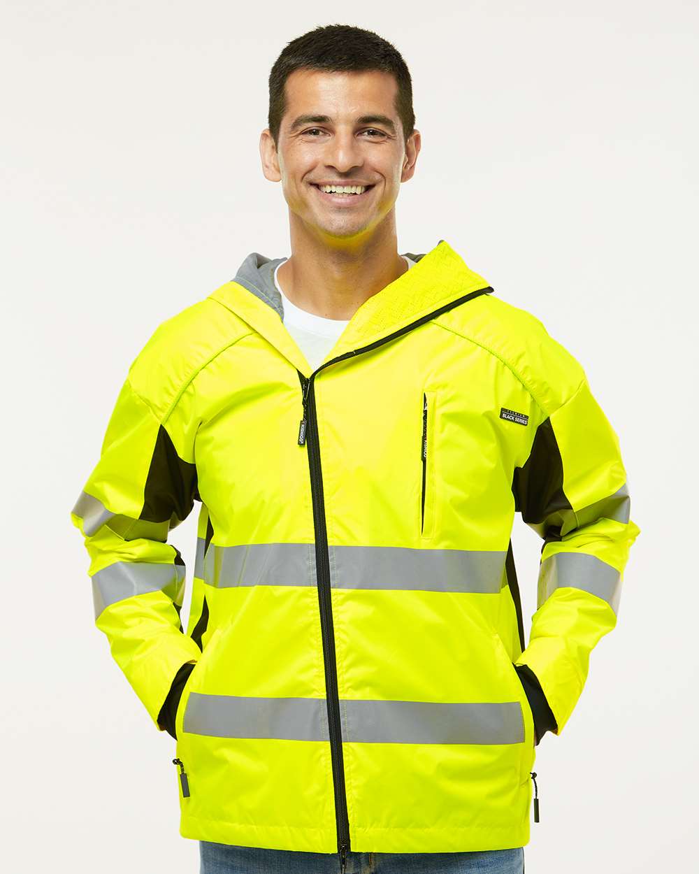 Kishigo WB102 Unisex Premium Black Series Windbreaker – Reflective Protective Outerwear