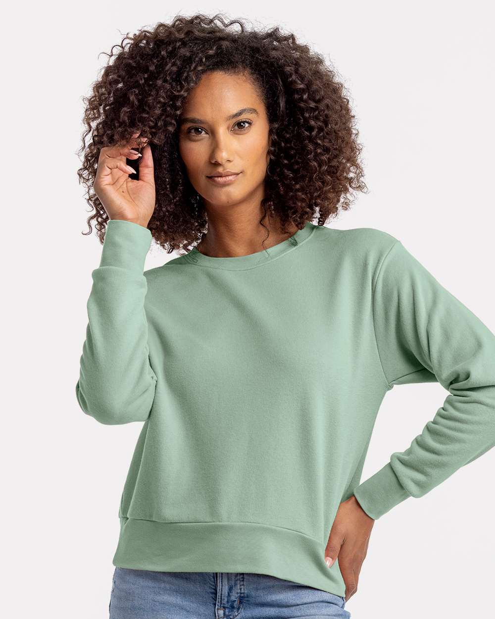 Next Level Women's Laguna Sueded Premium Crewneck Sweatshirt