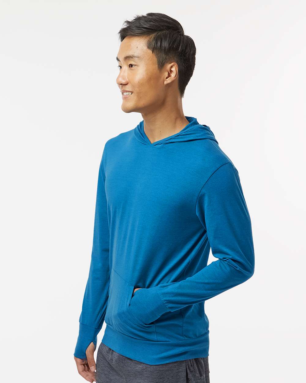 Unisex RecycledSoft Hooded Long Sleeve T-Shirt Organic Cotton Blend