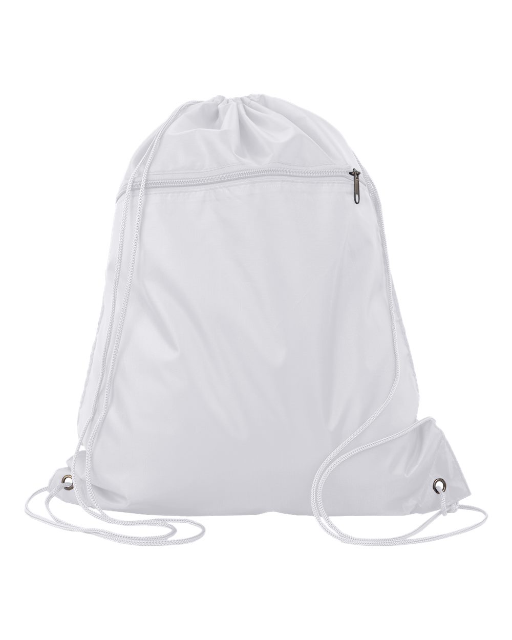 210D Polyester Cinchpack Drawstring Backpack with Zippered Front Pocket