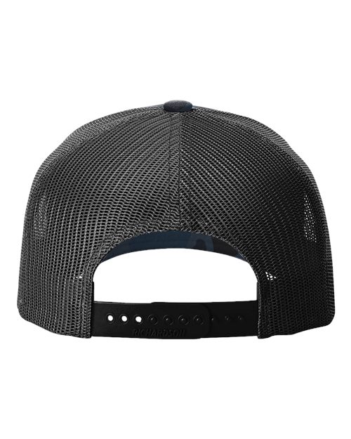 Richardson Five-Panel Printed Trucker Cap, Structured Snapback Adjustable