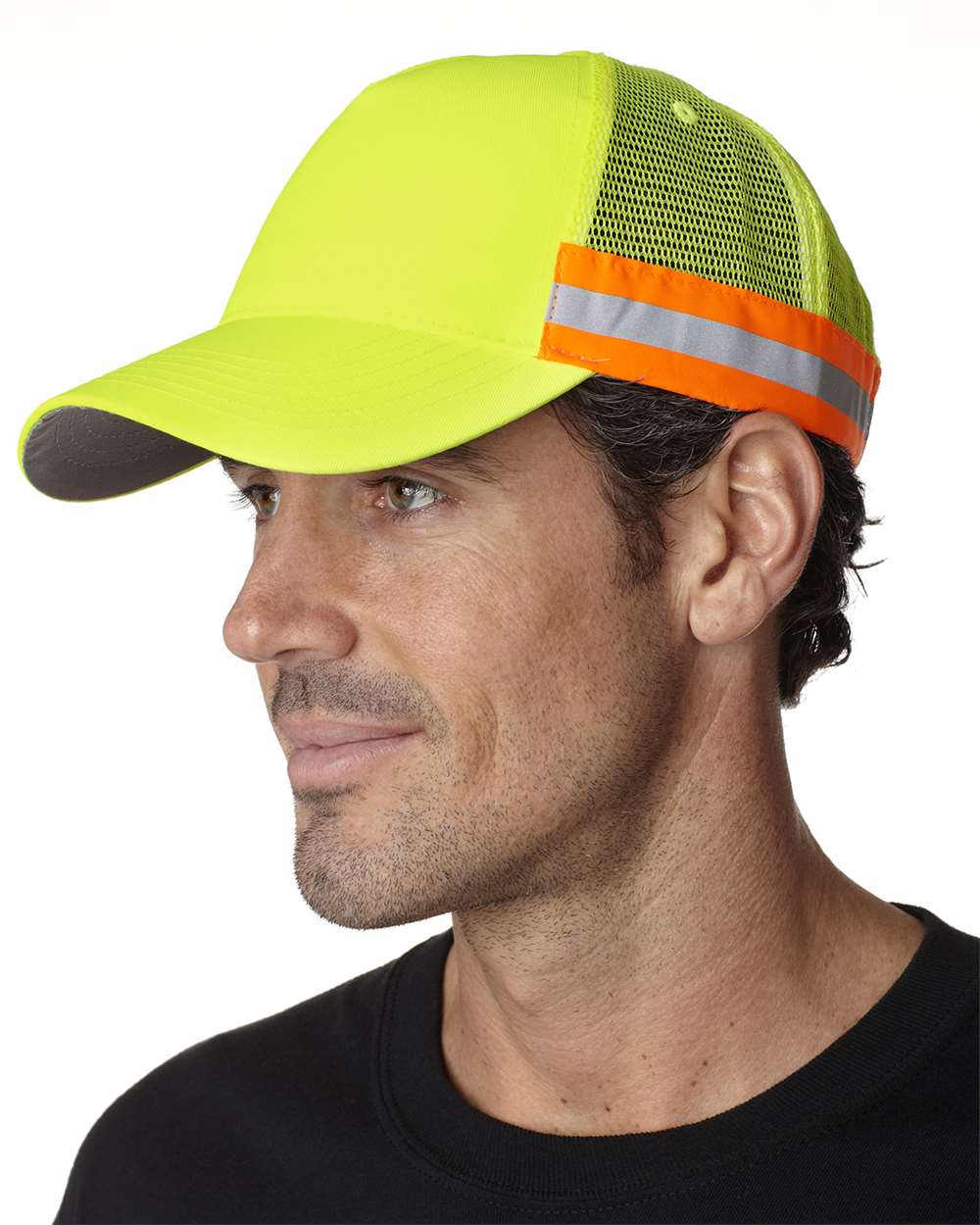 Adams Trucker Reflector High-Visibility Mesh Cap with Reflective Tape