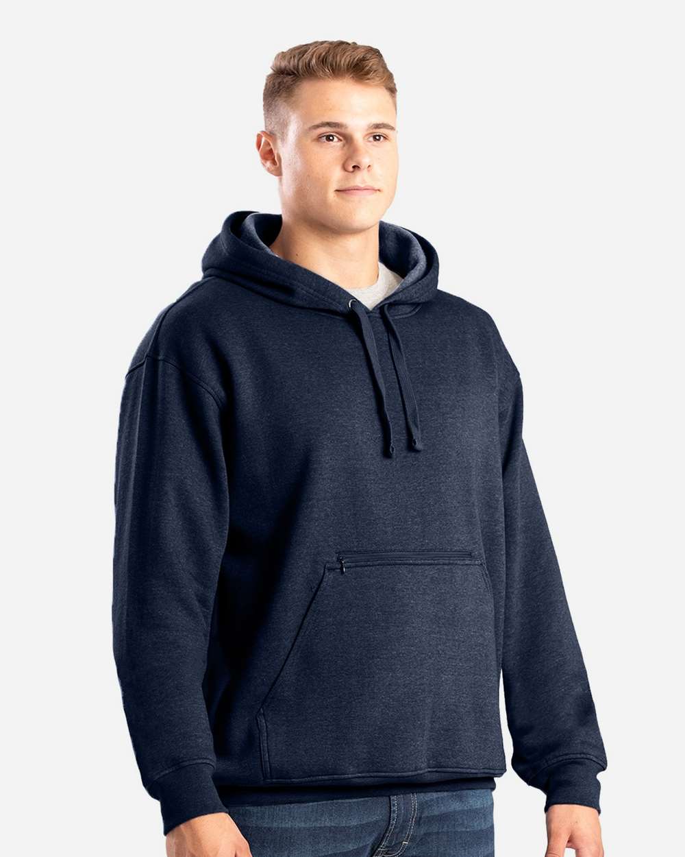 Berne Men's Heritage Zip Pocket Hooded Sweatshirt Heavy Fleece