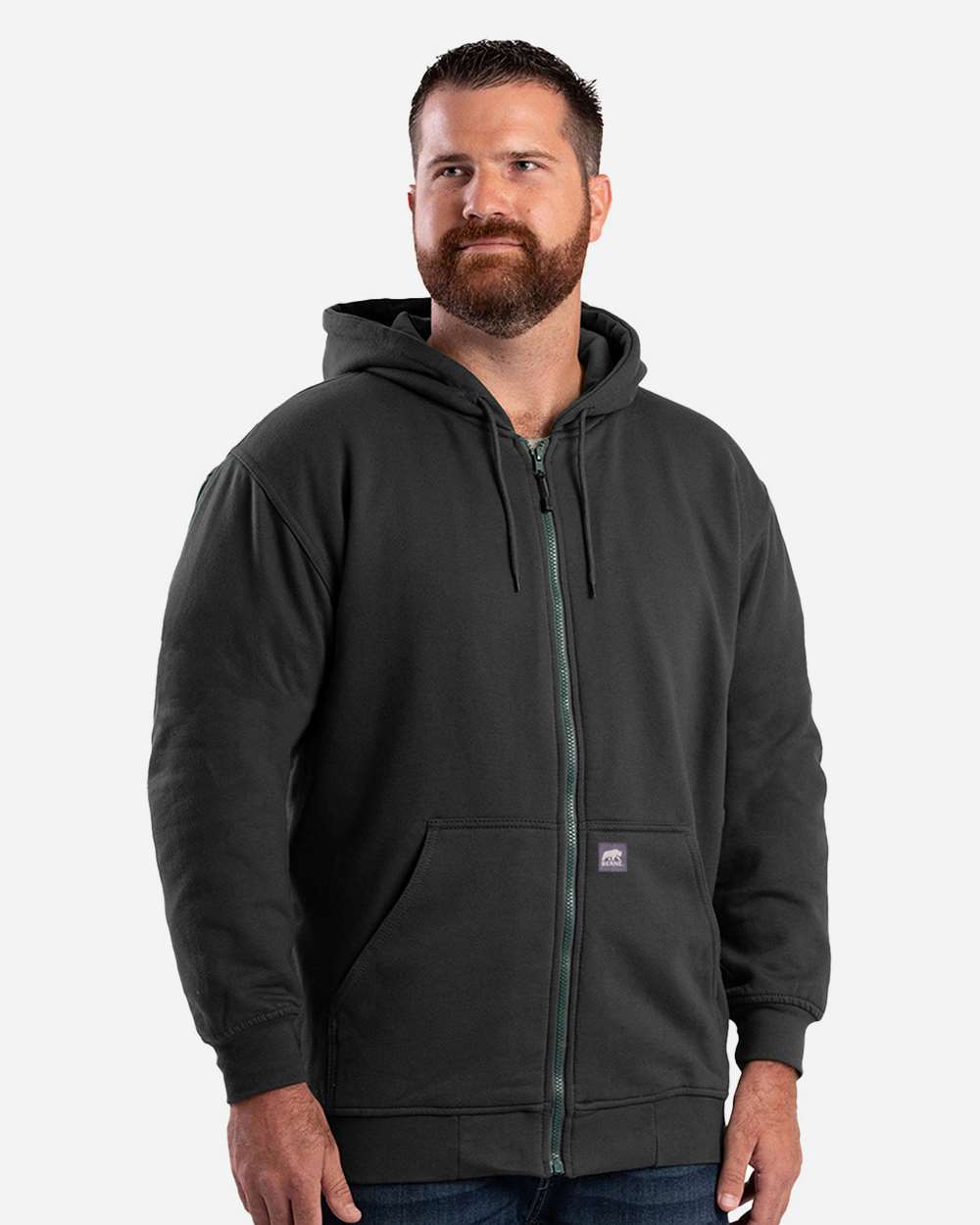 Berne Tall Thermal-Lined Full-Zip Hooded Sweatshirt Workwear for Men