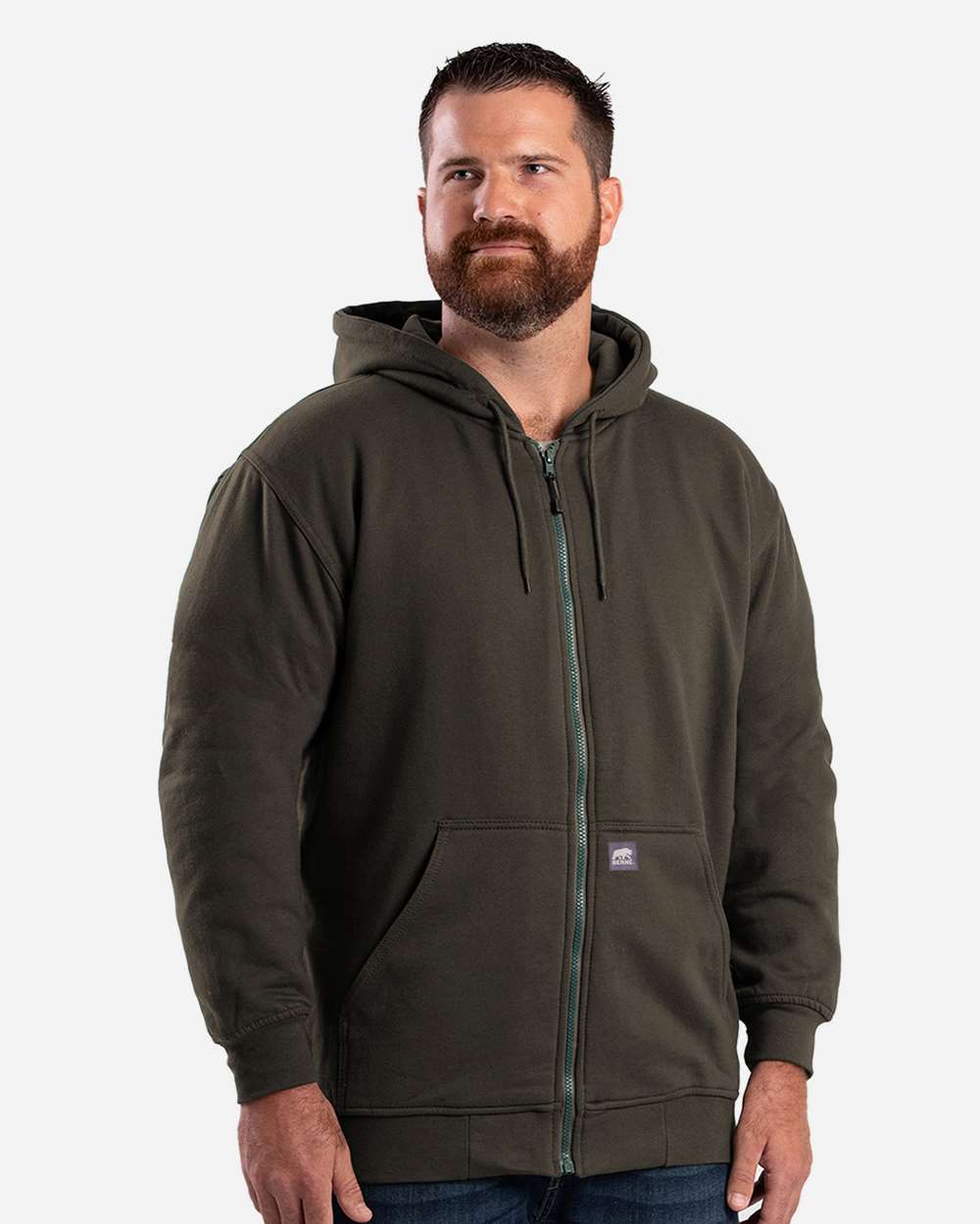 Berne Tall Thermal-Lined Full-Zip Hooded Sweatshirt Workwear for Men