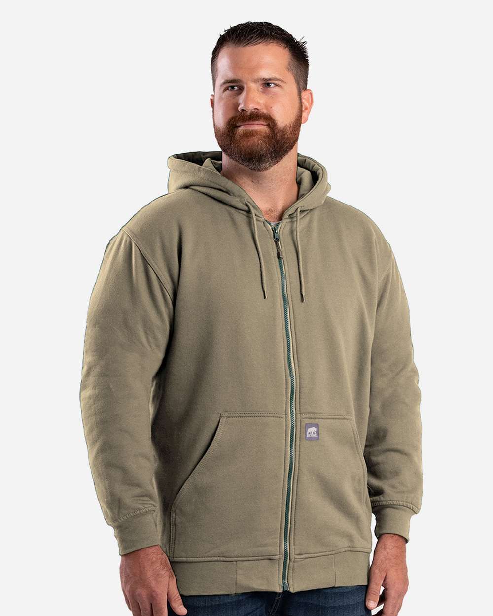 Men's Heritage Thermal-Lined Full-Zip Hooded Sweatshirt with Oversized Pockets