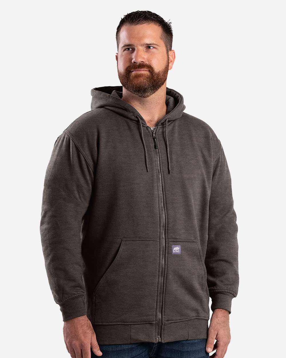 Men's Heritage Thermal-Lined Full-Zip Hooded Sweatshirt with Oversized Pockets