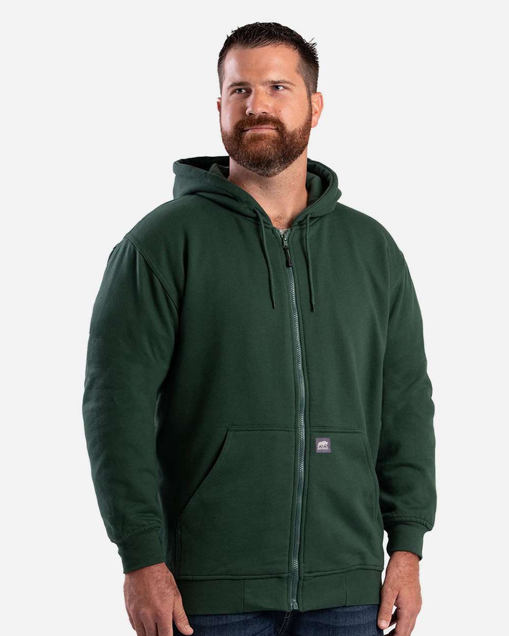 Men's Heritage Thermal-Lined Full-Zip Hooded Sweatshirt with Oversized Pockets