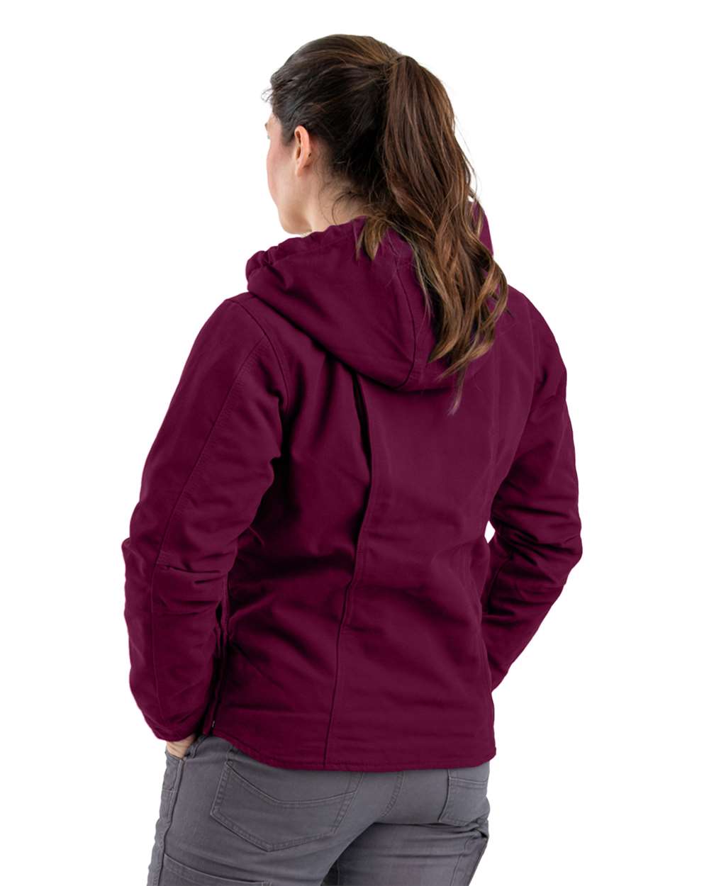Women's Heavyweight Sherpa-Lined Cotton Duck Hooded Work Coat