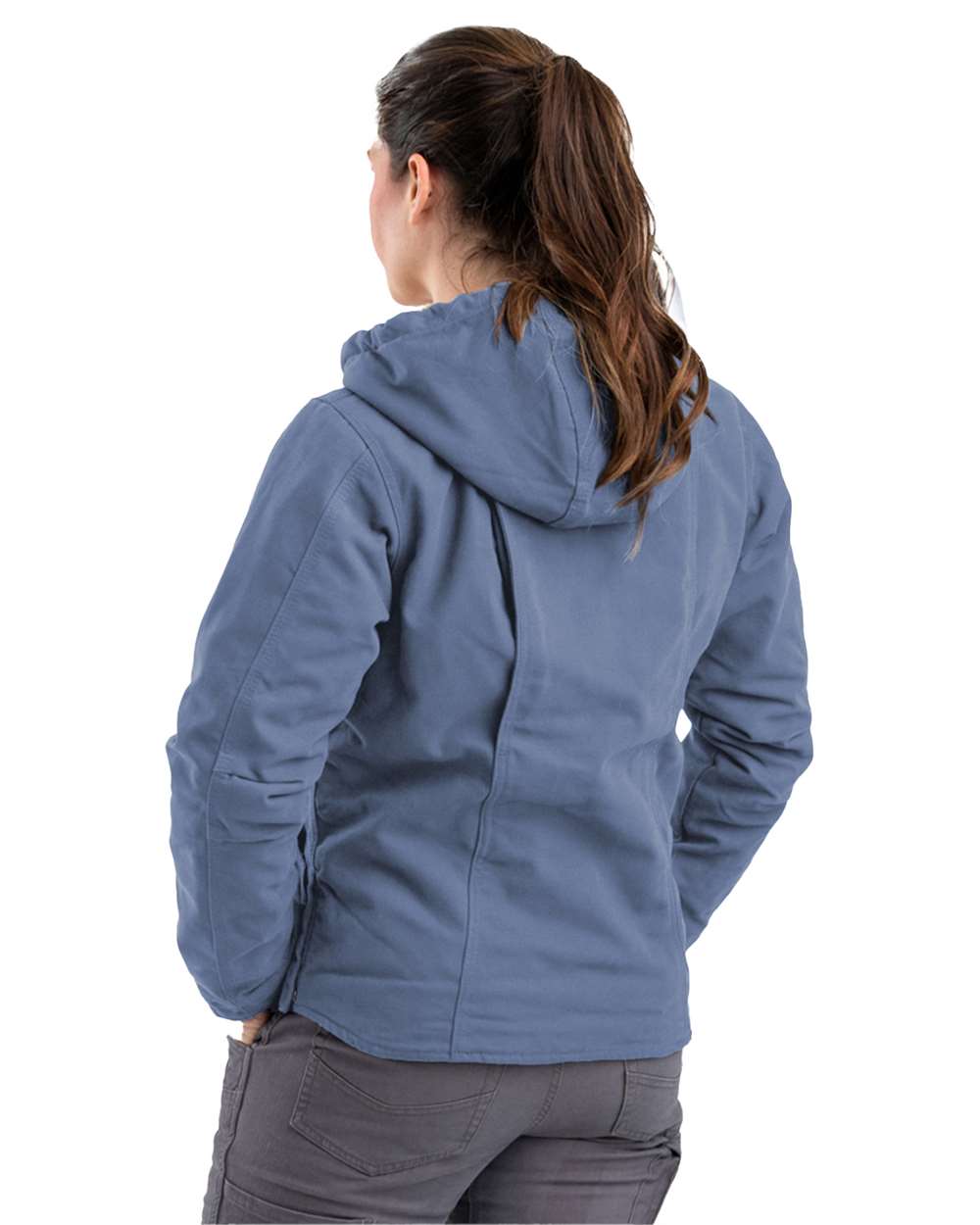 Women's Heavyweight Sherpa-Lined Cotton Duck Hooded Work Coat