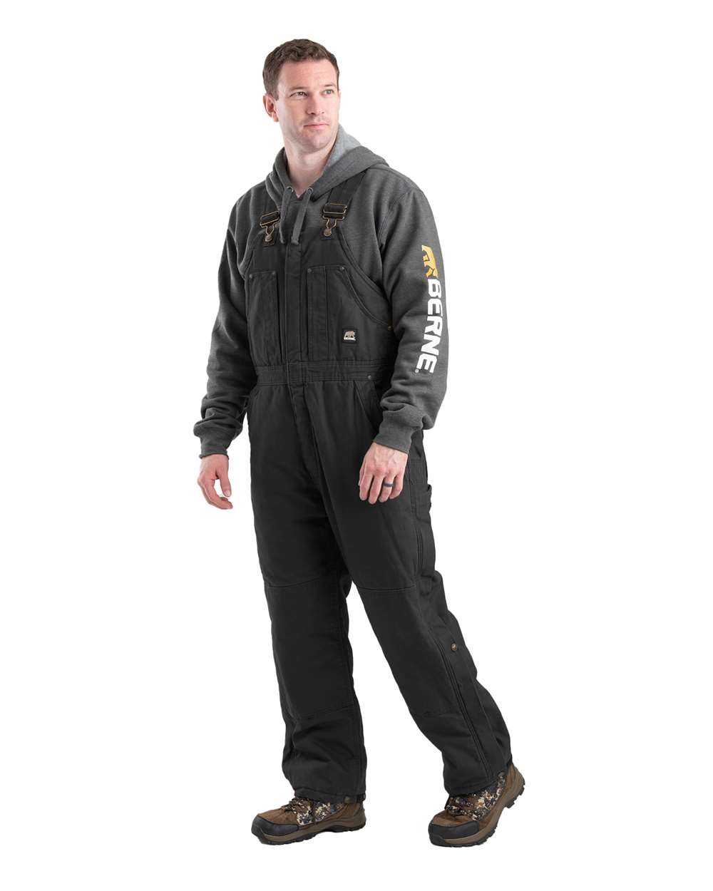 Men's Insulated Washed Duck Bib Overall with Heavy-Duty Pockets