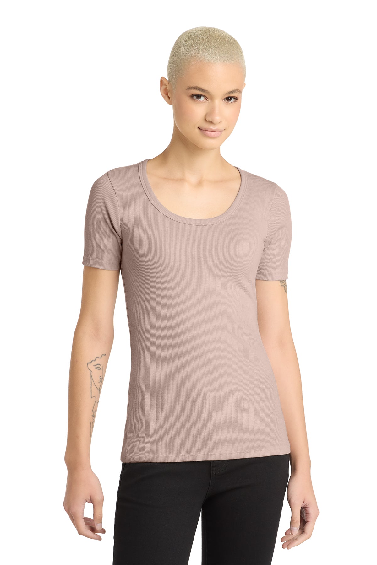 Women's V.I.T. Rib Scoop Neck Tee, 50/50 Cotton-Poly Blend