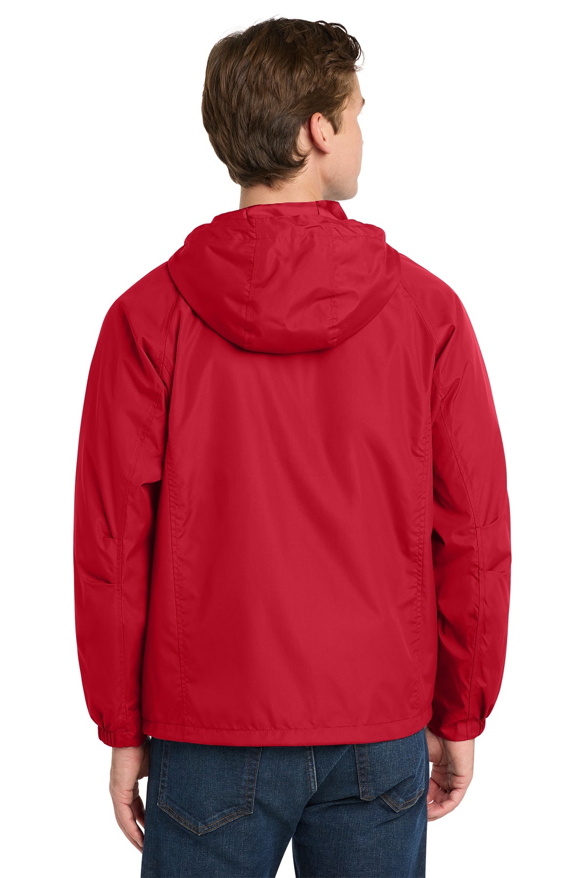 Sport-Tek Adult Hooded Raglan Jacket: Wind-Resistant, Water-Repellent Performance Outerwear