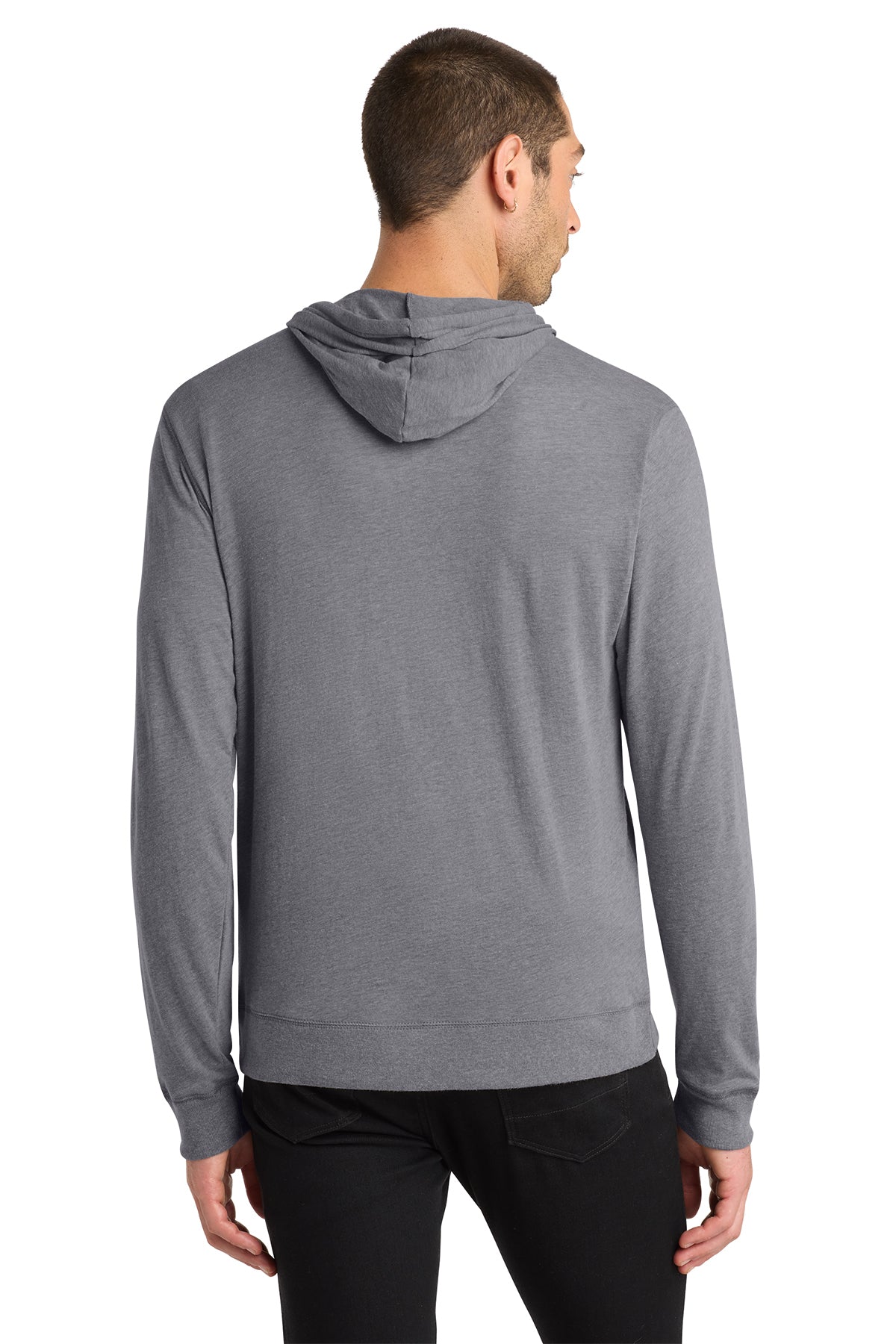 District Jersey Full-Zip Hoodie Lightweight 60/40 Cotton-Poly Layerable Classic Fit