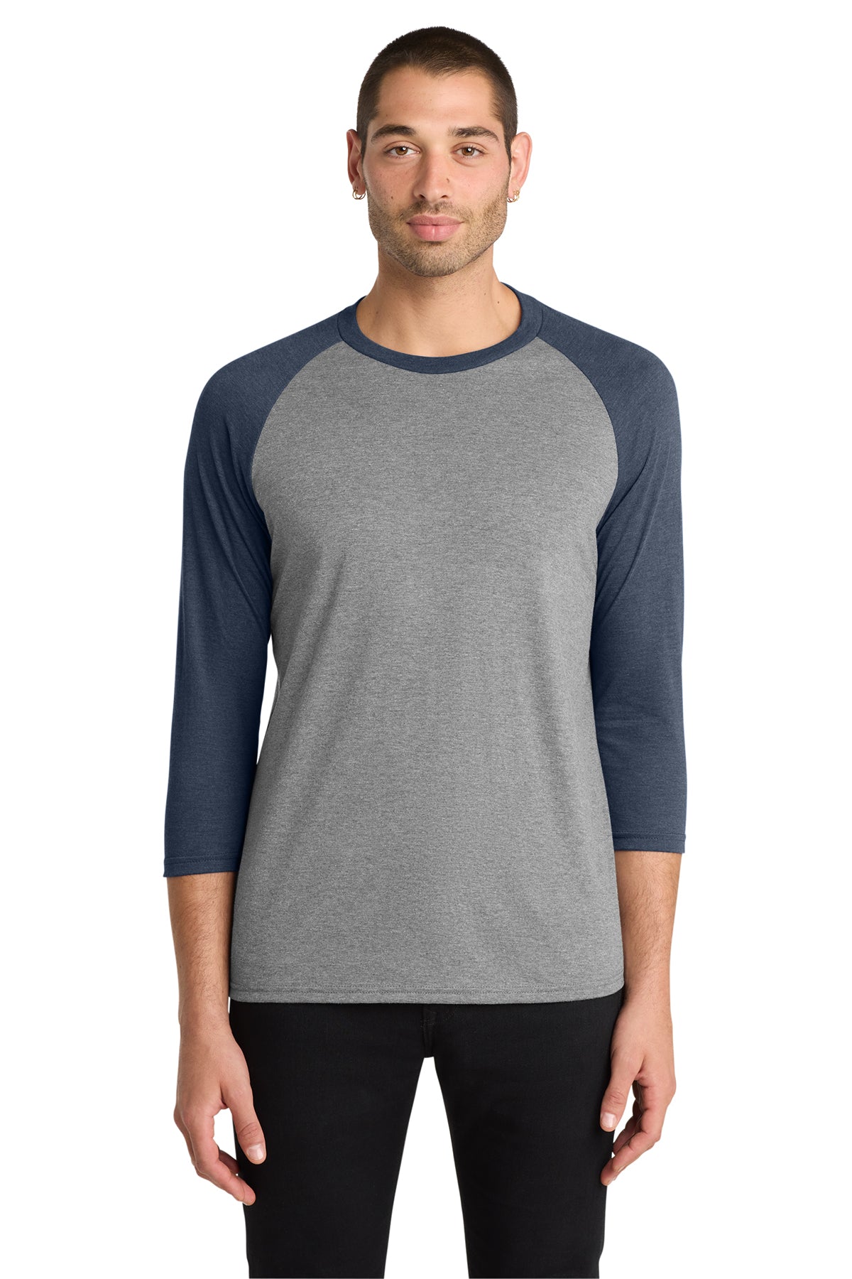 District Perfect Tri 3/4-Sleeve Raglan Vintage Heathered Tri-Blend Baseball Tee