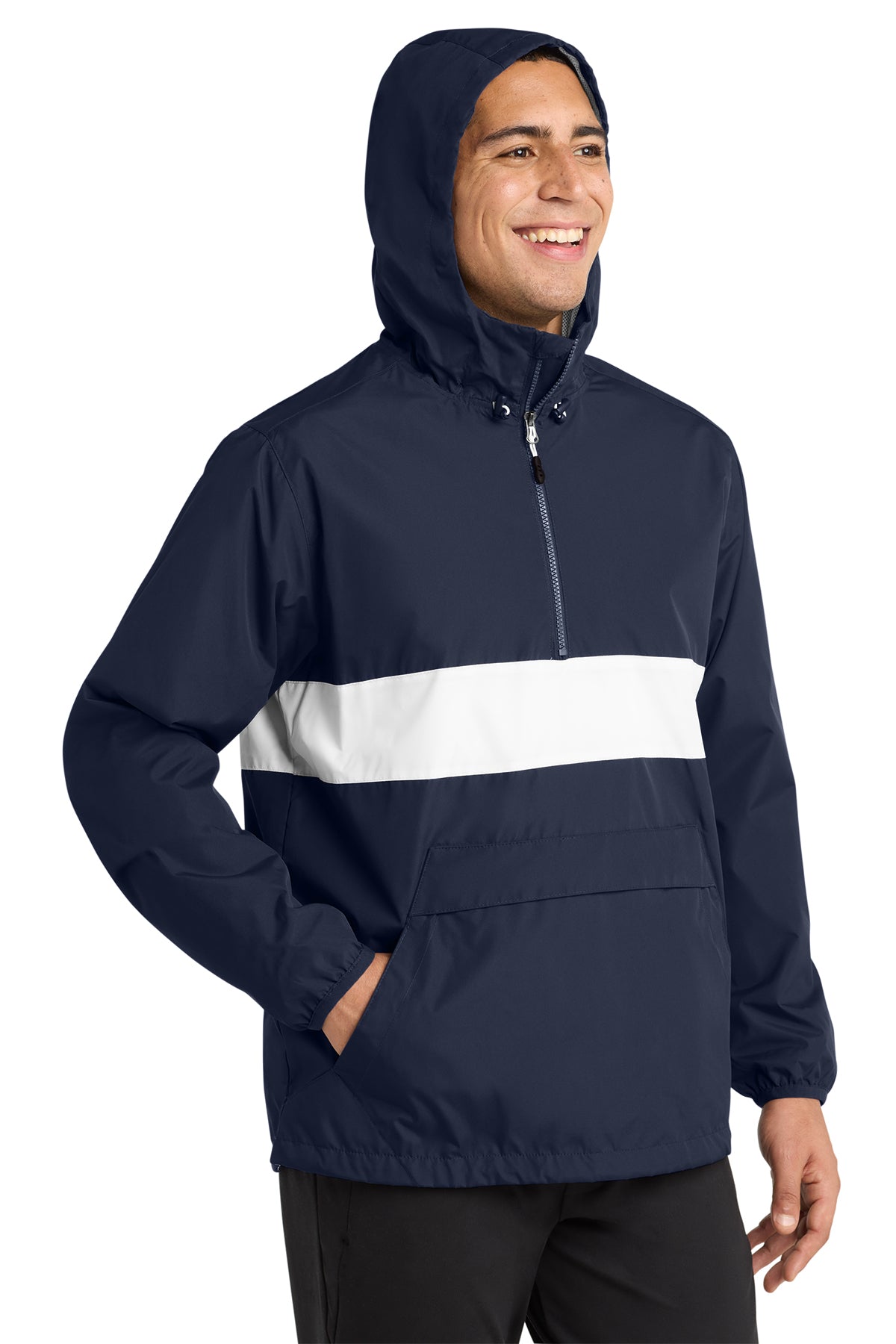 Sport-Tek Lightweight Zipped Anorak Jacket – Wind & Water Resistant