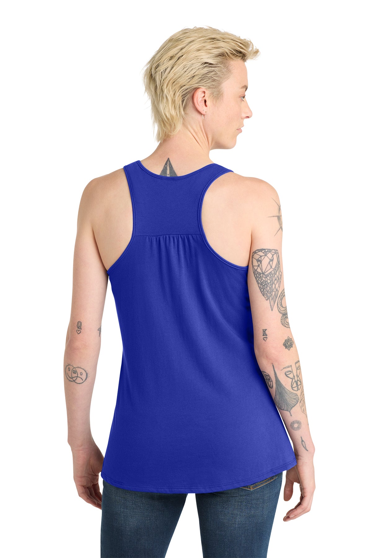 Women's V.I.T. Racerback Tank Combed Cotton Lightweight Curved Hem