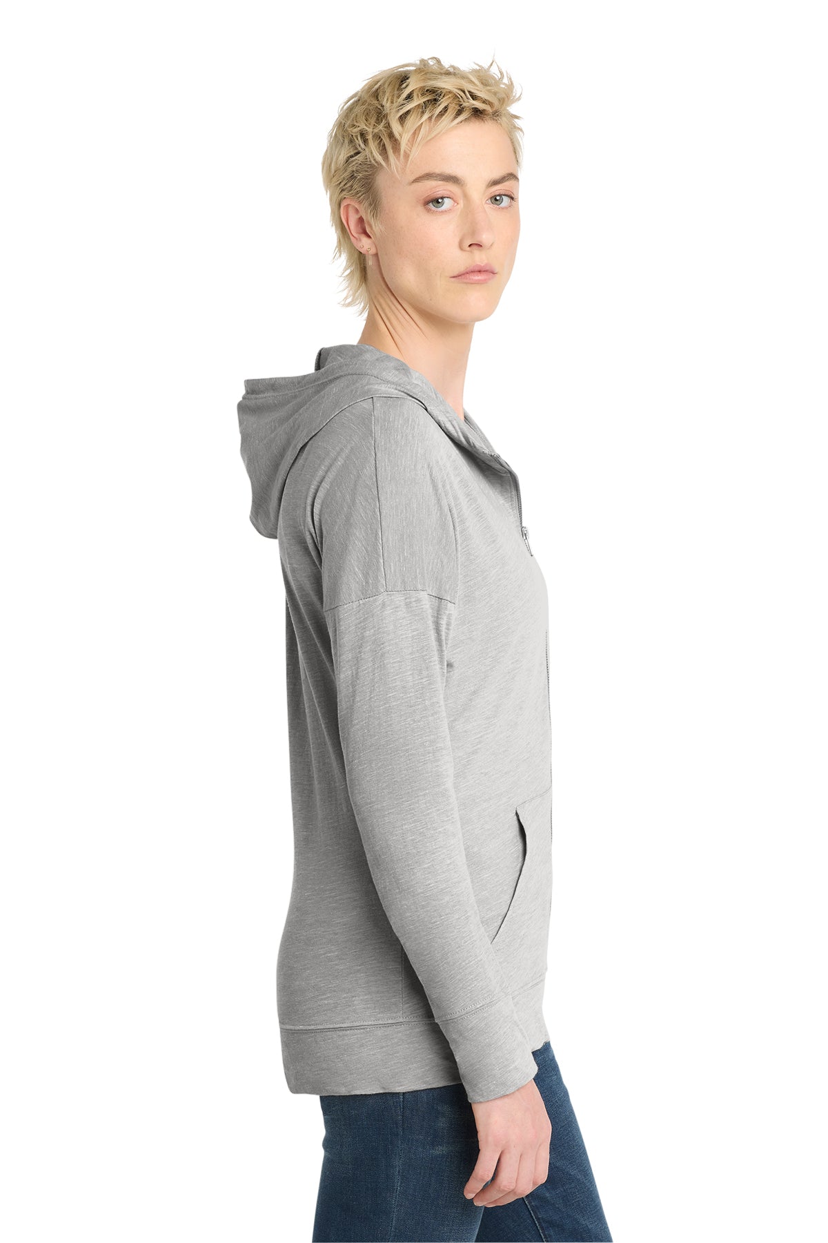 District Women's Medal Lightweight Full‑Zip Hoodie with YKK Metaluxe Zipper