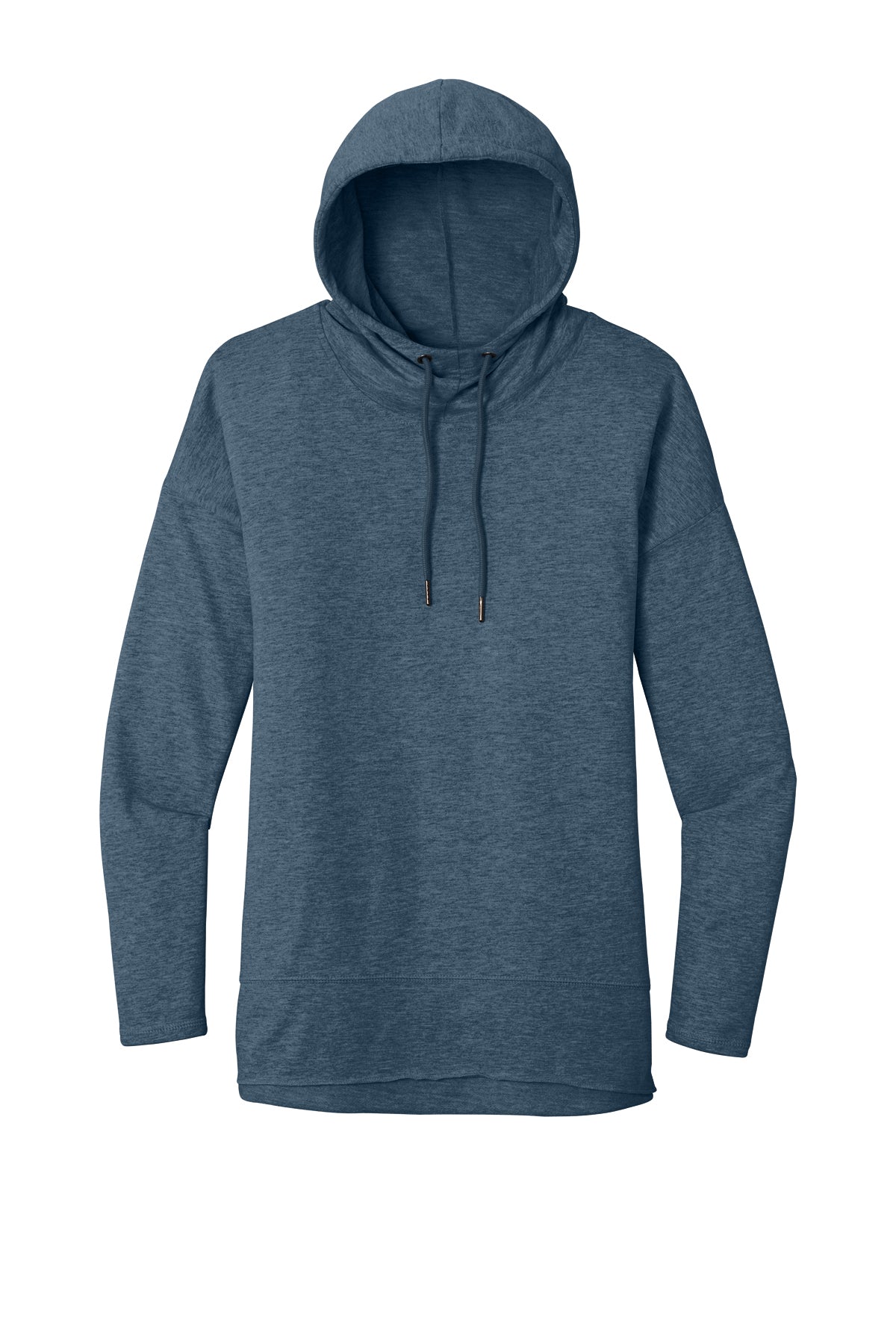 Women's Featherweight French Terry Hoodie Washed Indigo Lightweight Cowl Neck
