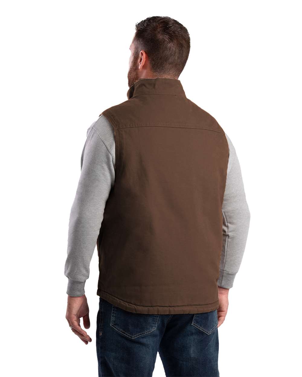 Berne Men's Heartland Sherpa-Lined Washed Duck Work Vest