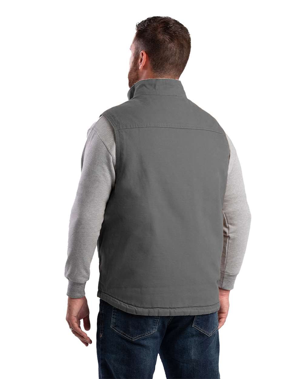 Berne Men's Heartland Sherpa-Lined Washed Duck Work Vest