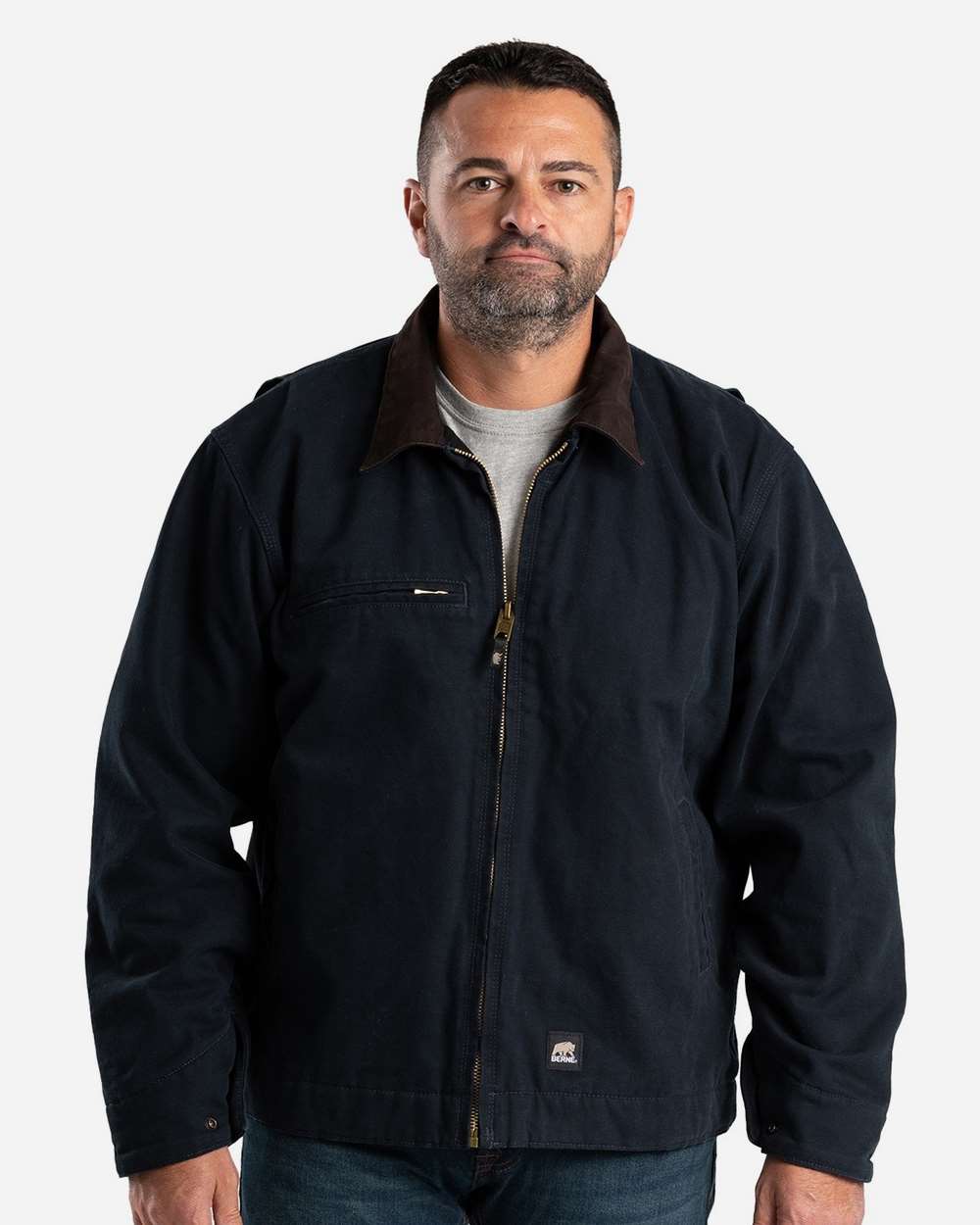 Berne Men's Highland Washed Cotton Duck Fleece-Lined Work Jacket