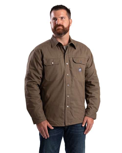 Berne Men's Caster Cotton Duck Quilted-Lined Shirt Jacket Workwear