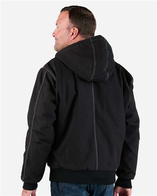Men's Heavy-Duty Water-Repellent Cotton Duck Hooded Jacket with Pockets