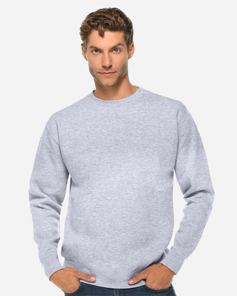 Lane Seven Unisex Premium Hooded Crewneck Sweatshirt Sustainable Fleece