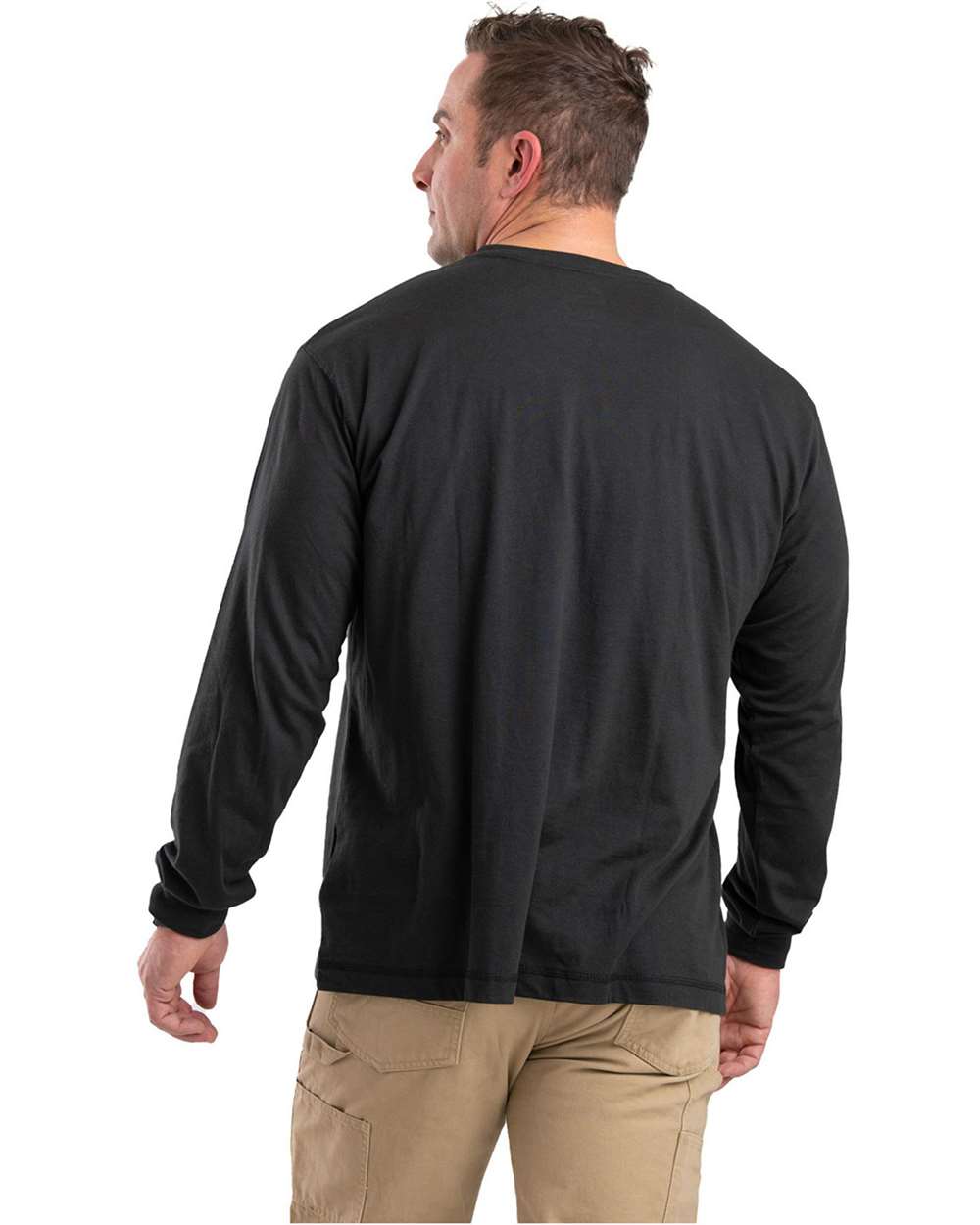 Men's Tall Performance Long Sleeve Pocket T-Shirt Moisture-Wicking Breathable