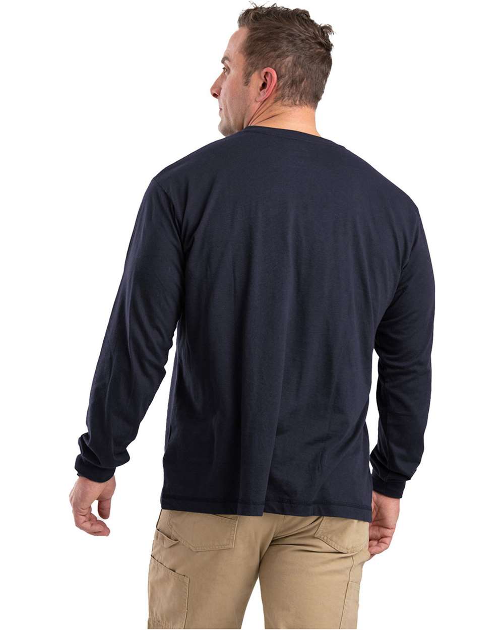 Men's Tall Performance Long Sleeve Pocket T-Shirt Moisture-Wicking Breathable
