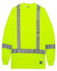 Berne Hi-Vis Class 2 Performance Pocket T-Shirt Moisture-Wicking Reflective