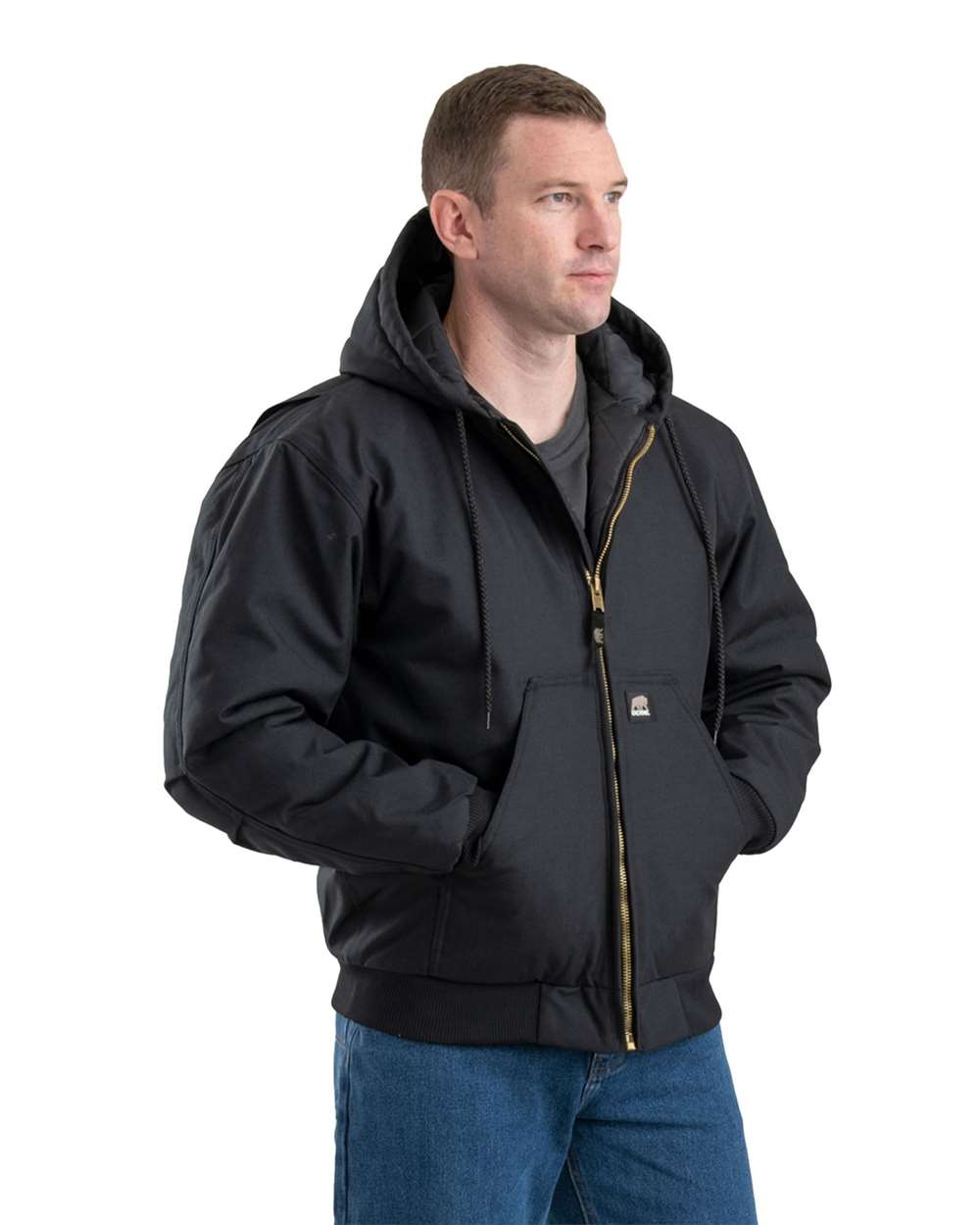 Berne Men's Icecap Insulated Waterproof Hooded 1000-Denier Nylon Workwear Jacket