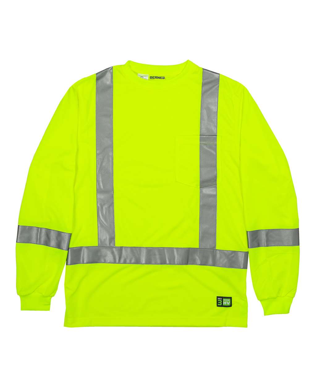 Berne Men's Hi-Vis Class 3 Performance Pocket T-Shirt ANSI