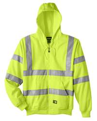 Berne Men's Heritage Thermal-Lined Full-Zip Hooded Sweatshirt High-Visibility