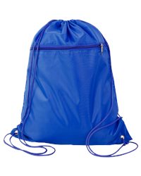 210D Polyester Cinchpack Drawstring Backpack with Zippered Front Pocket