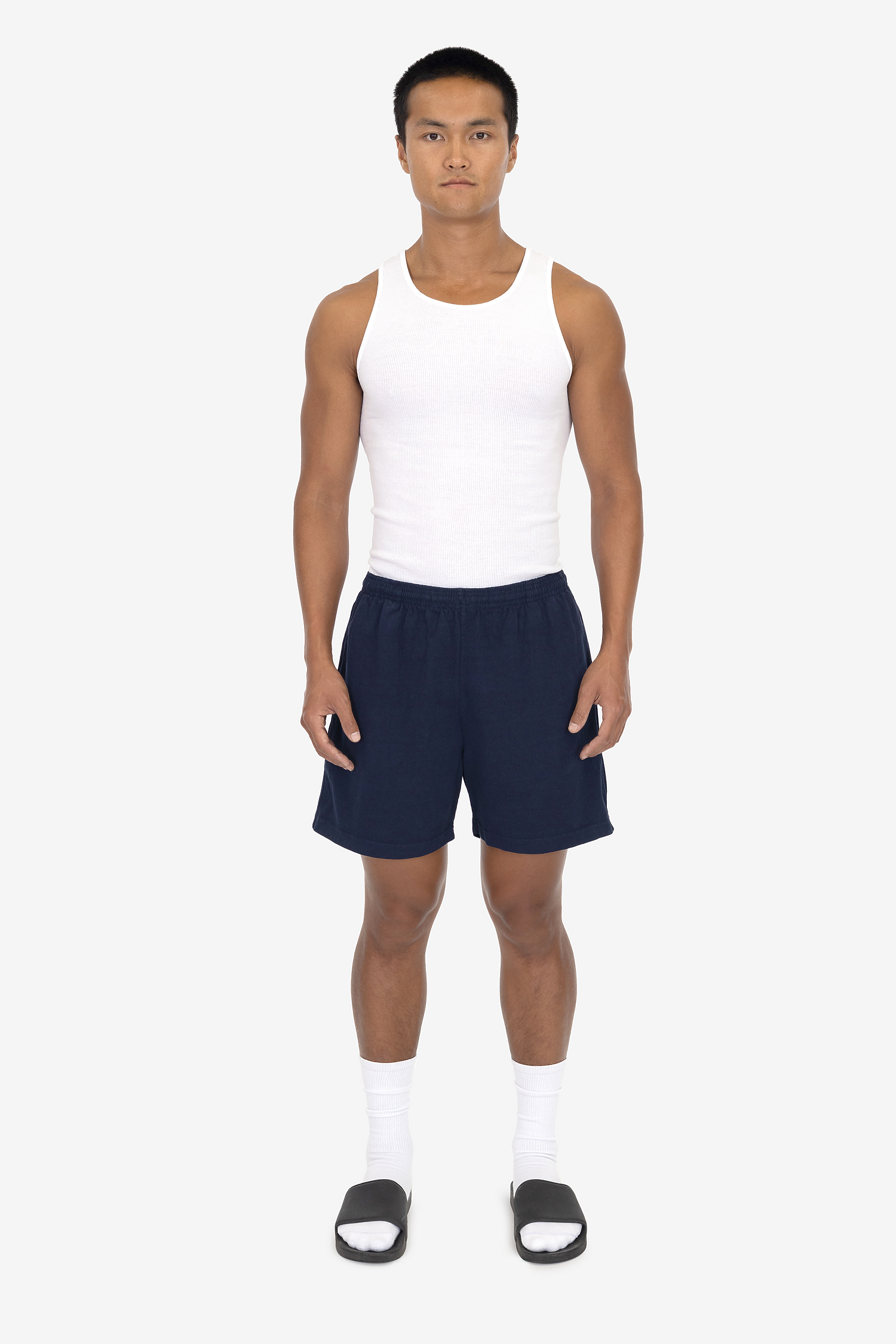 Unisex Heavyweight Jersey Cotton Gym Shorts with Elastic Waistband and Pockets