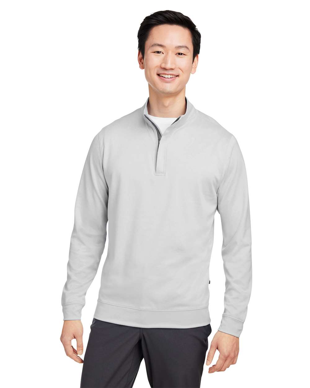 Men's McKinnon Heathered Quarter-Zip Pullover with Hidden Zipper Collar
