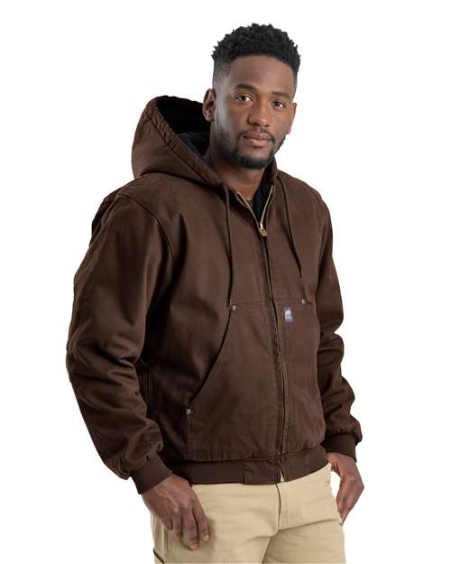 Men's Tall Heartland Washed Cotton Duck Hooded Insulated Work Jacket