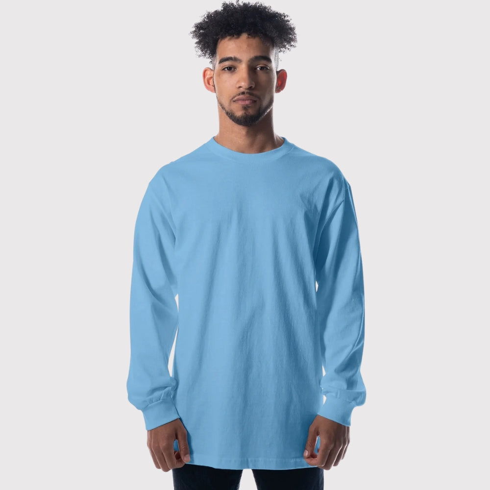 Men's Heavyweight Open-End Cotton Long Sleeve Tee | Durable Classic Fit Shirt