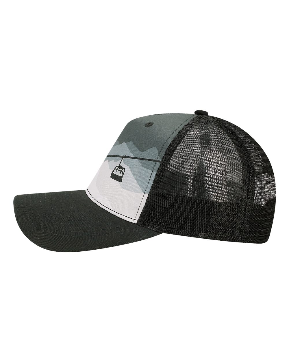 Locale Five-Panel Trucker Cap - Recycled Bill, Scenery Print