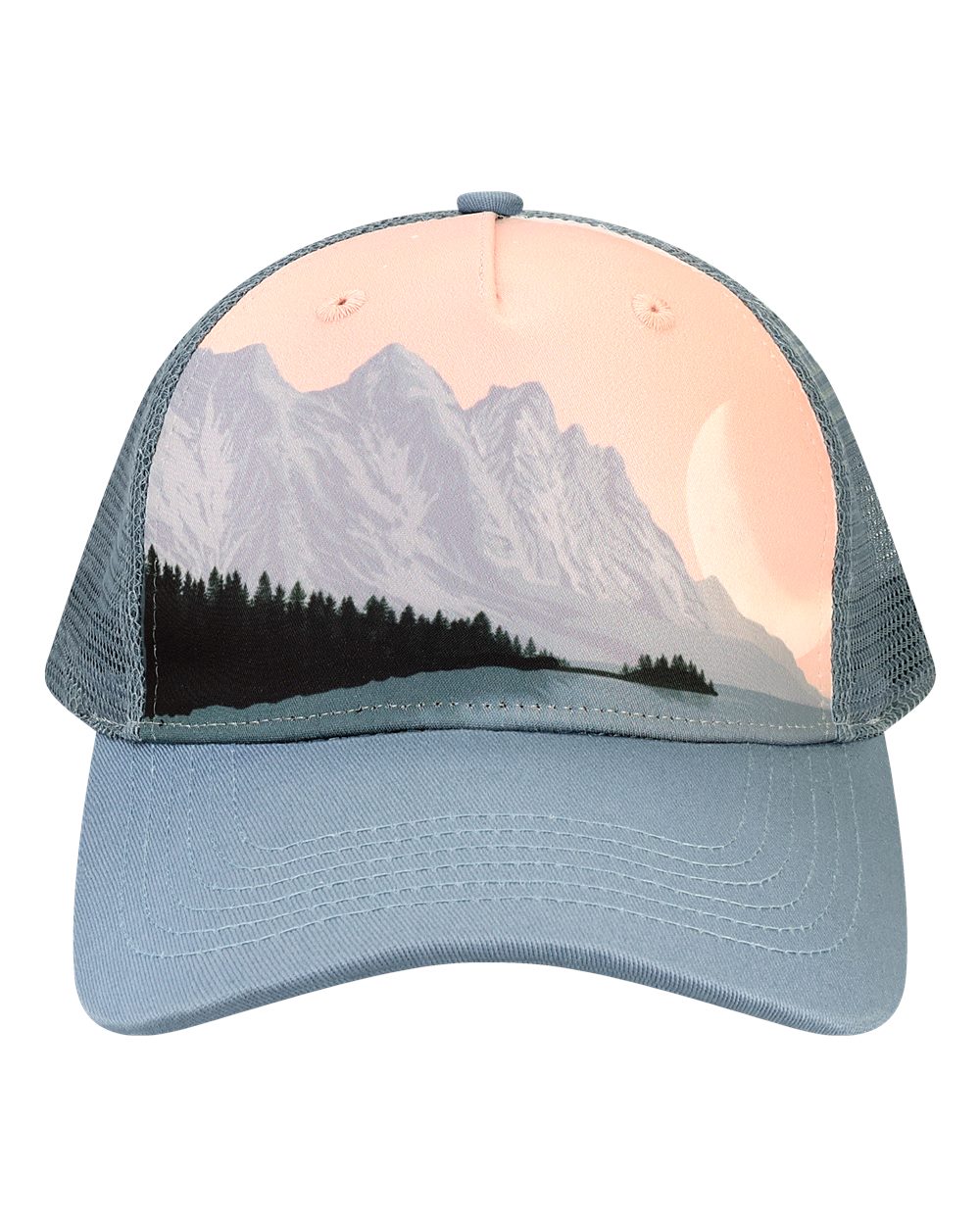 Locale Five-Panel Trucker Cap - Recycled Bill, Scenery Print