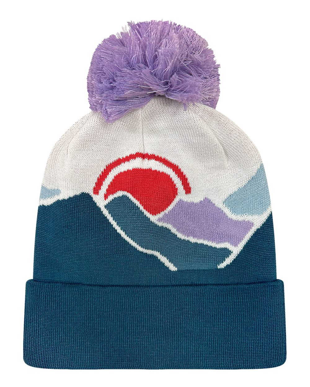 LOCALE Grand Recycled Beanie with Jacquard Knit Contrast Pom