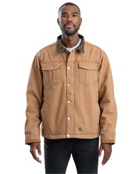 Women's Sherpa-Lined Cotton-Lycra Twill Hooded Work Jacket with Insulation